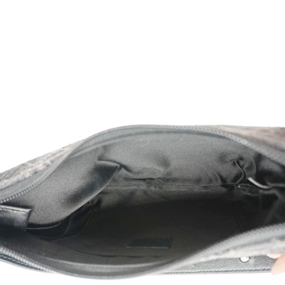 GUCCI Horsebit Slim Small GG Monogram Denim Hobo Shoulder Bag Black 774719