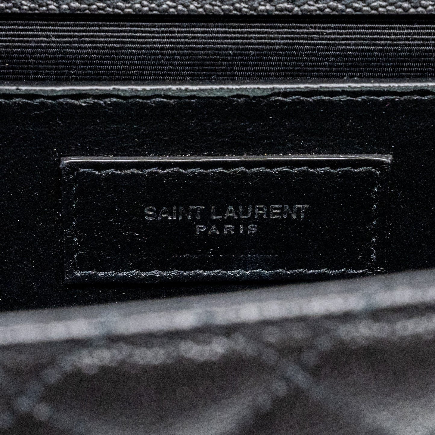 Saint Laurent/YSL Envelope Medium Chain Bag Grained Calfskin Mix Matelasse Black SHW