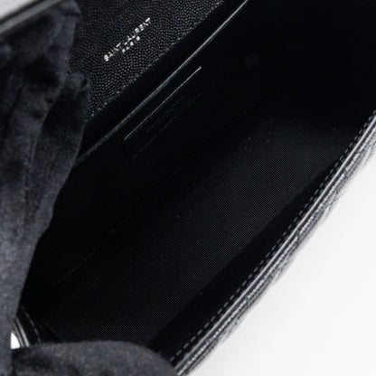 Saint Laurent/YSL Envelope Medium Chain Bag Grained Calfskin Mix Matelasse Black SHW