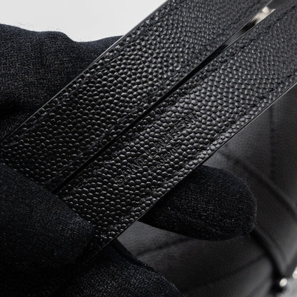 Saint Laurent/YSL Envelope Medium Chain Bag Grained Calfskin Mix Matelasse Black SHW