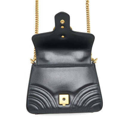Gucci GG Marmont Mini Top Handle Bag Calfskin Black