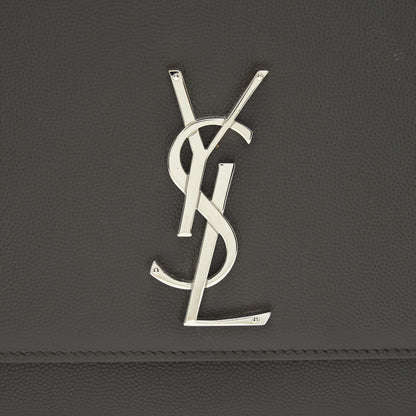 Saint Laurent(YSL) Large Monogramme Kate Chain Bag Grained Calfskin Grey SHW