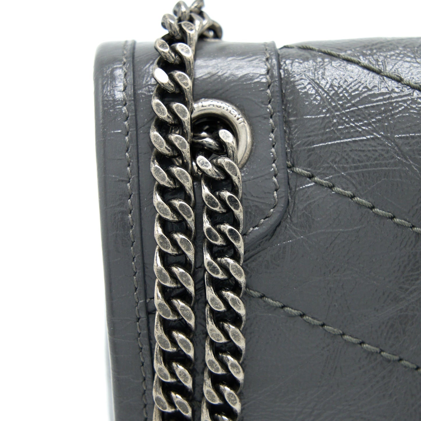 Saint Laurent/YSL Niki Baby Dark Grey With Grey Hardware