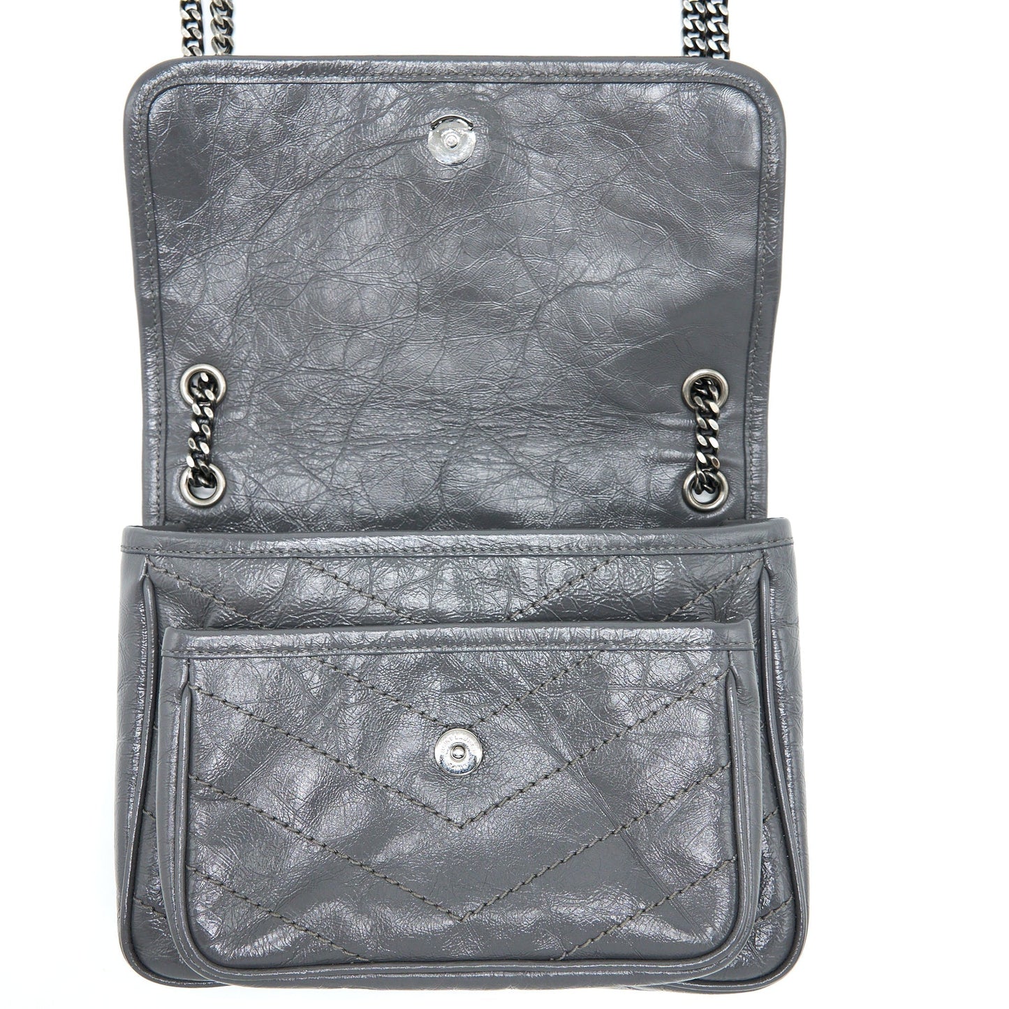Saint Laurent/YSL Niki Baby Dark Grey With Grey Hardware