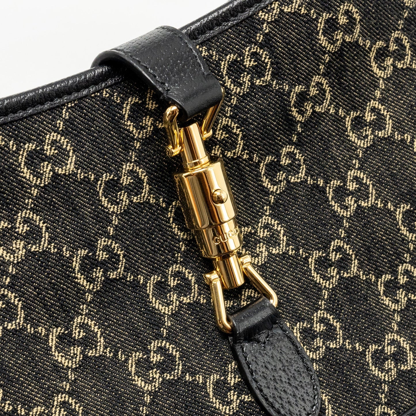 Gucci Jackie 1961 Small Shoulder Bag Denim/Leather Black