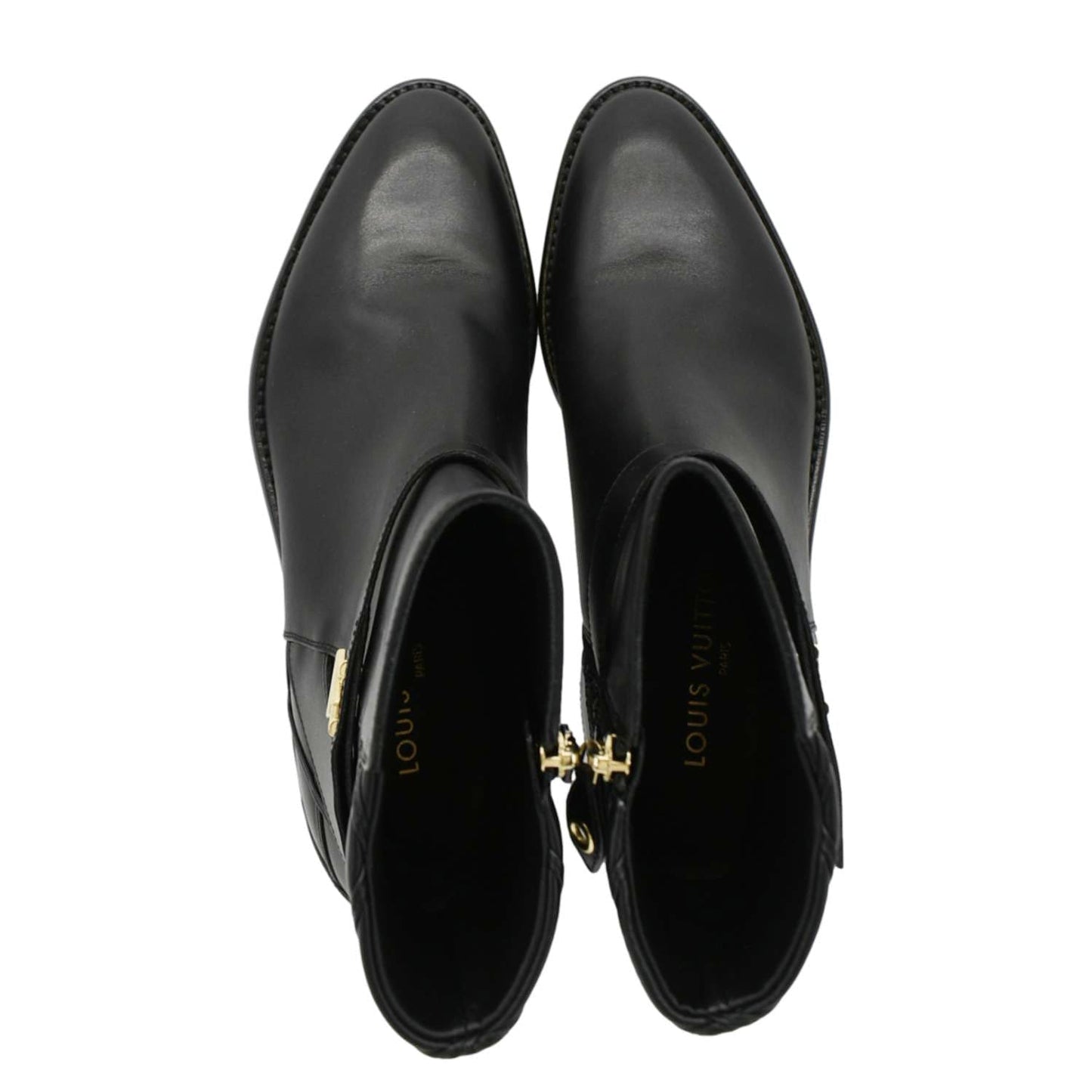 LOUIS VUITTON Westside Leather Ankle Boot Black 41