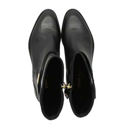 LOUIS VUITTON Westside Leather Ankle Boot Black 41