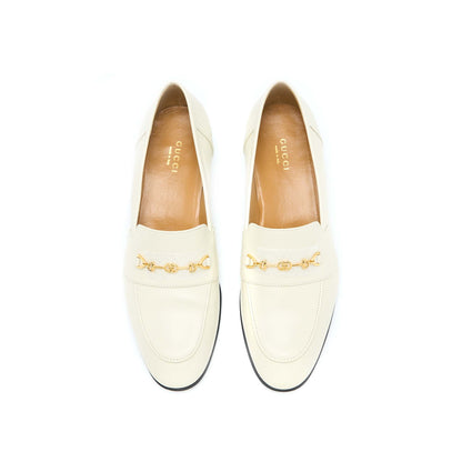 Gucci Size 38 Women’s Loafer with Horsebit Calfskin White