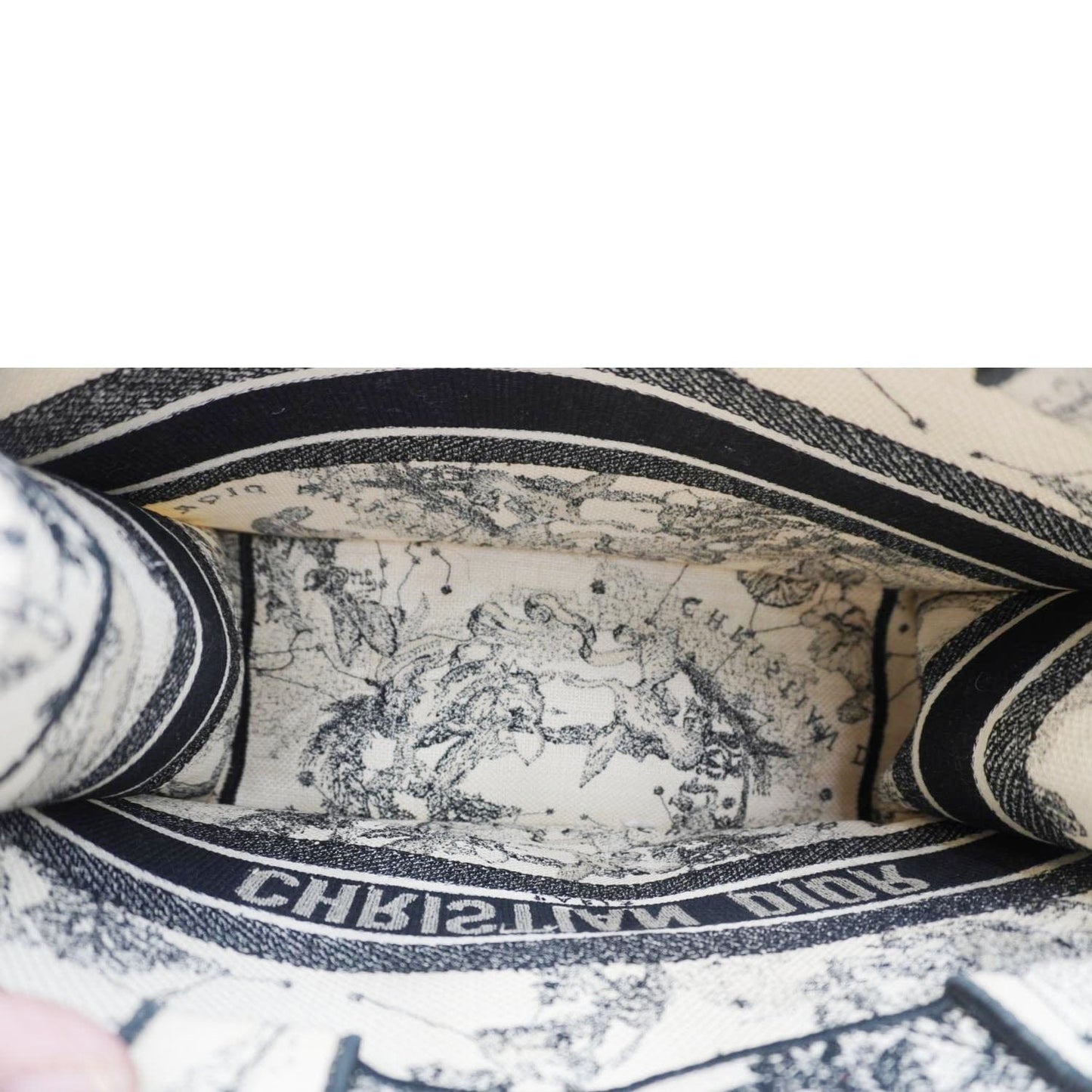 CHRISTIAN DIOR Book Zodiac Embroidery Canvas Tote Bag Latte
