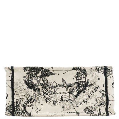 CHRISTIAN DIOR Book Zodiac Embroidery Canvas Tote Bag Latte