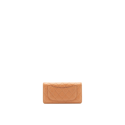 Chanel caviar fold long wallet dark beige
