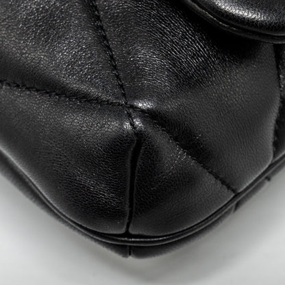 Saint Laurent/YSL LE 57 Quilted Hobo Shoulder Bag Lambskin Black Multicolour Hardware