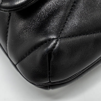 Saint Laurent/YSL LE 57 Quilted Hobo Shoulder Bag Lambskin Black Multicolour Hardware