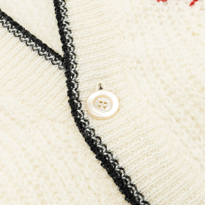 Gucci Size M Elephant Cardigan Wool White/Red
