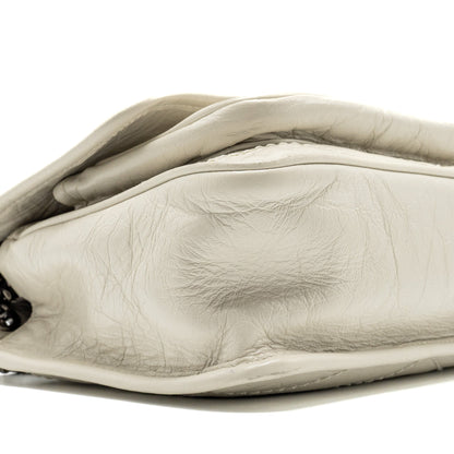 Saint Laurent/YSL Niki Baby Flap Bag Calfskin White SHW