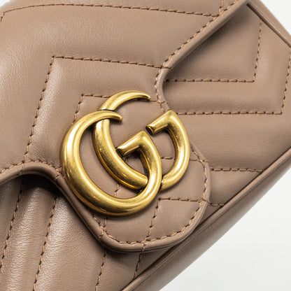 Gucci GG Marmont Super Mini Bag Calfskin Beige