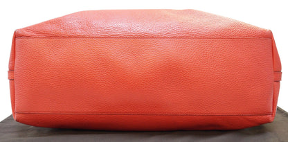 GUCCI Calfskin Large Braided Handle Gifford Tote Bag Red