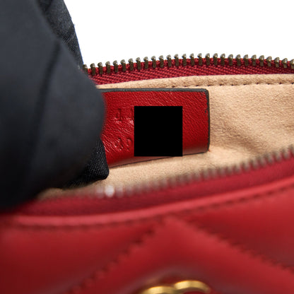 Gucci marmont mini pouch with chain red