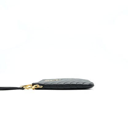 Saint Laurent Monogram Quilted Leather Pouch Black GHW