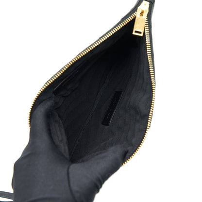 Saint Laurent Monogram Quilted Leather Pouch Black GHW
