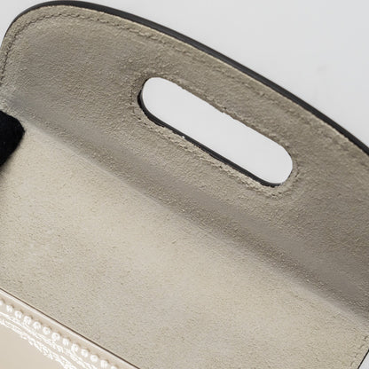 Gucci Bamboo 1947 Mini Top Handle Bag Patent Leather White