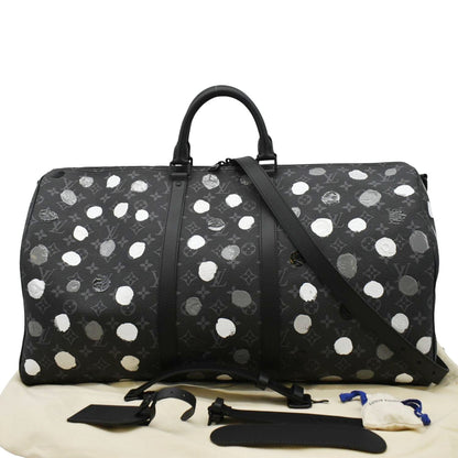 LOUIS VUITTON x YK Keepall 55 Bandouliere Monogram Eclipse Travel Bag Black