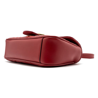 Gucci Mini GG Marmont matelasse calfskin red
