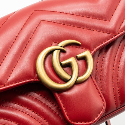Gucci Mini GG Marmont matelasse calfskin red