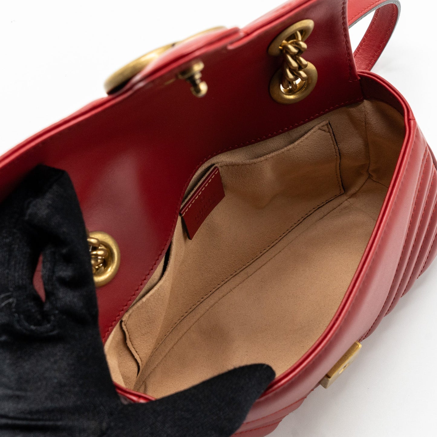 Gucci Mini GG Marmont matelasse calfskin red