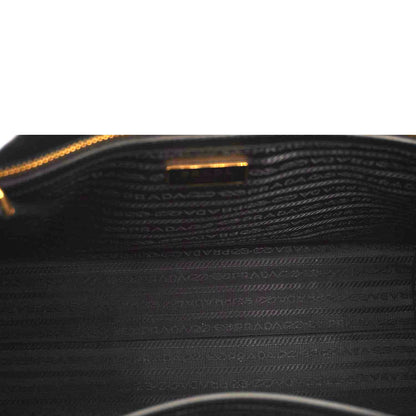 PRADA Soft Zippered Saffiano Leather Tote Bag Black