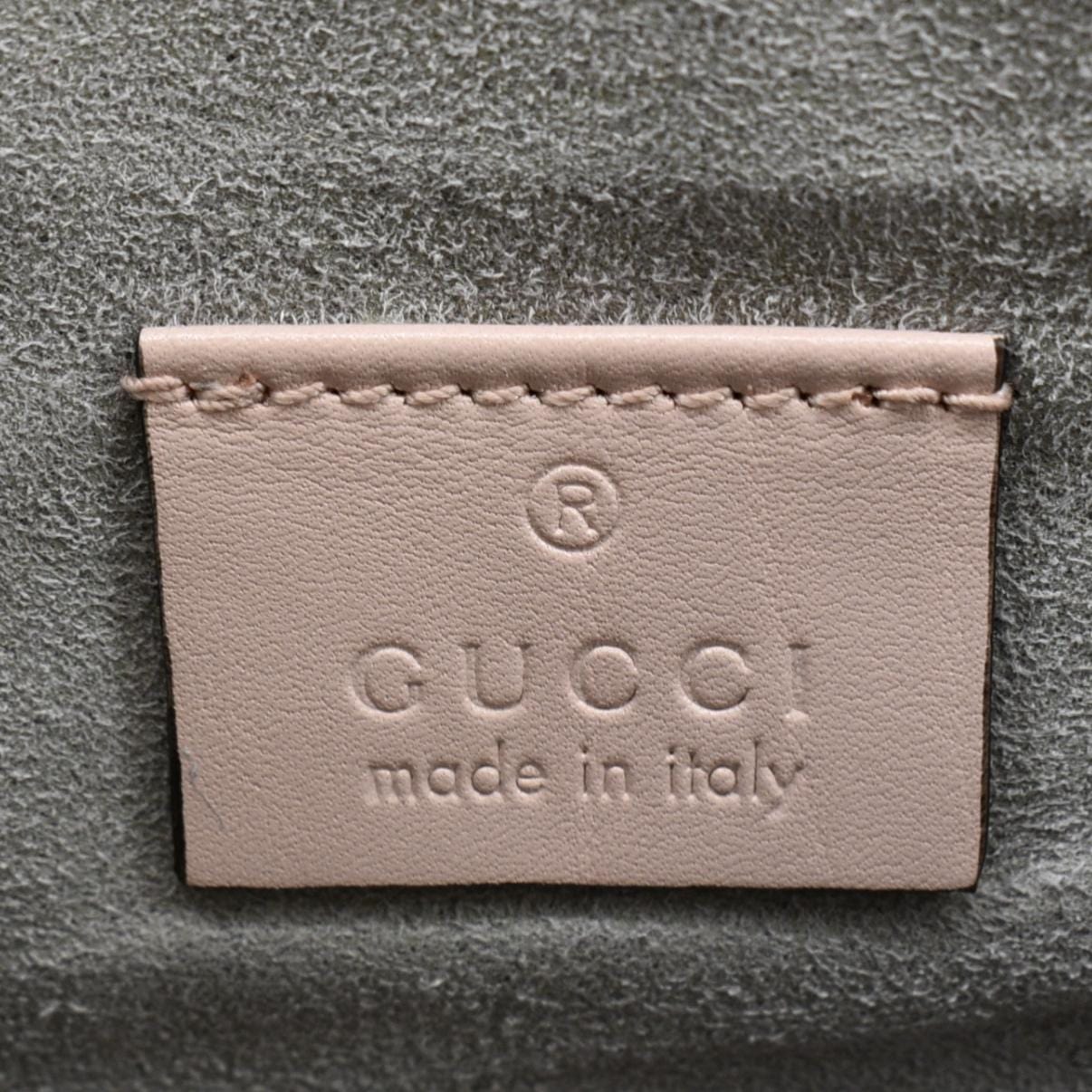 GUCCI GG Marmont Quilted Leather Zip Pouch Bag Pink 476440