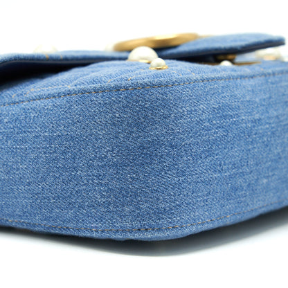 Gucci mini Marmont Bag Denim with pearl