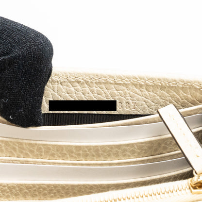 Gucci Interlocking G Crossbody Chain Bag Wallet leather White L