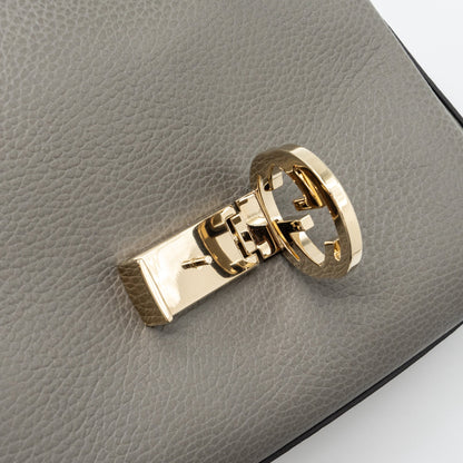 Gucci top handle messanger bag calfskin grey L