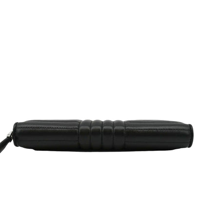 PRADA Diagramme Zip Leather Wallet Black