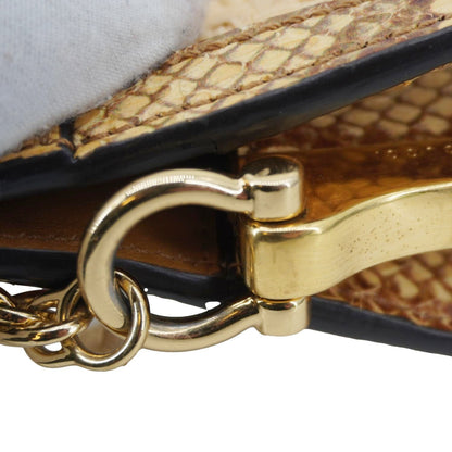 GUCCI Ophidia Small Raffia Elaphe Chain Shoulder Bag Beige 503877