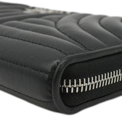 PRADA Diagramme Zip Leather Wallet Black