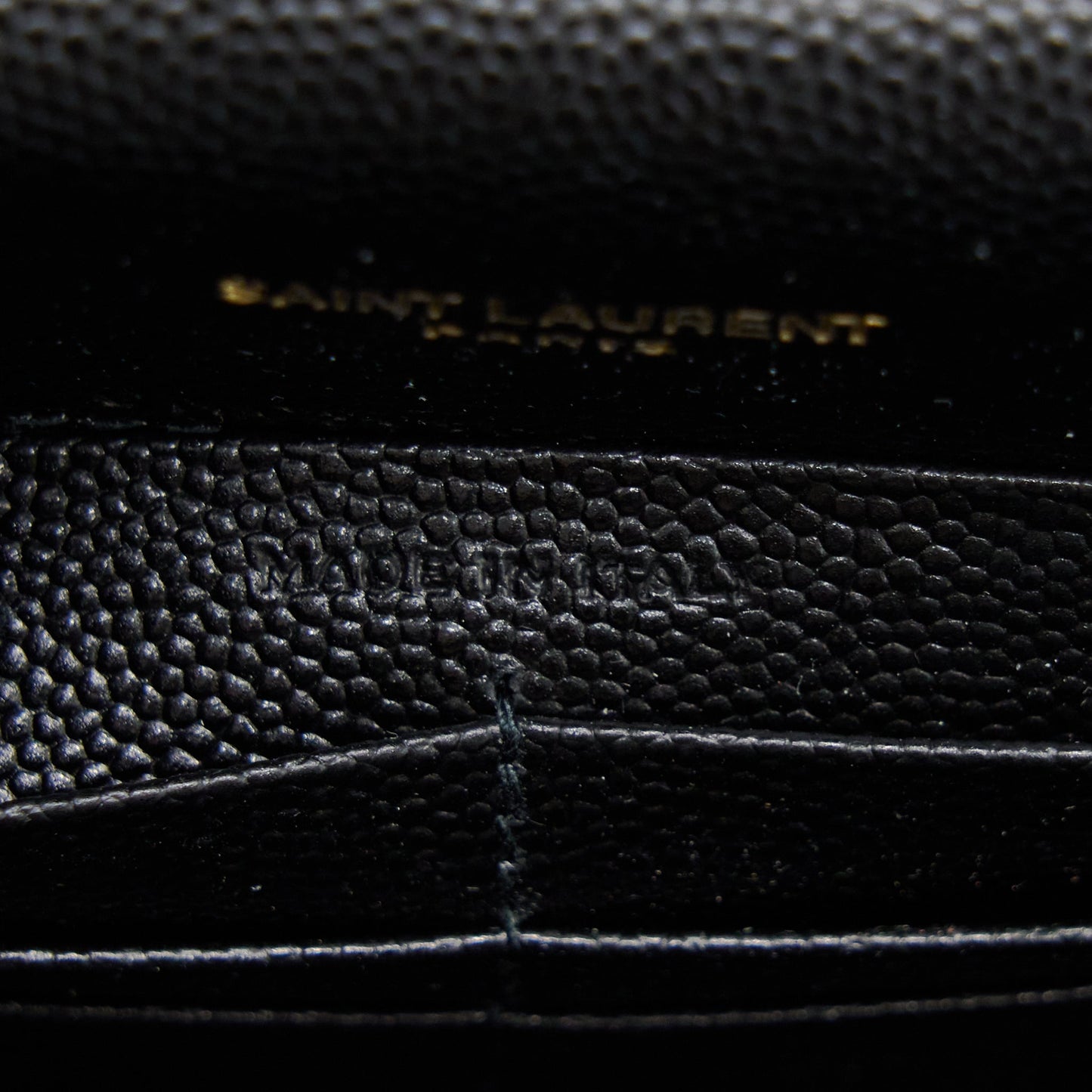 Saint Laurent/YSL Envelop Chain Wallet Black GHW