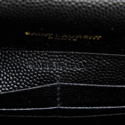 Saint Laurent/YSL Envelop Chain Wallet Black GHW