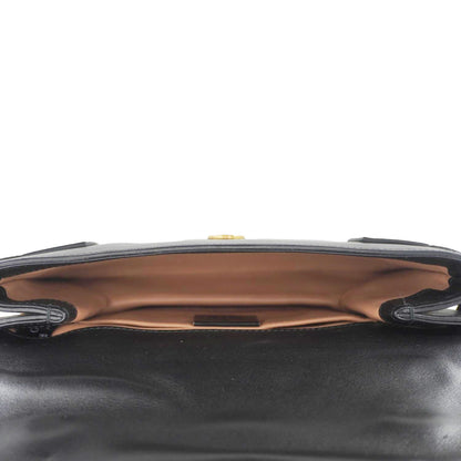 GUCCI Broadway Queen Margaret Pearl Studded Nappa Leather Crossbody Bag Black 453778