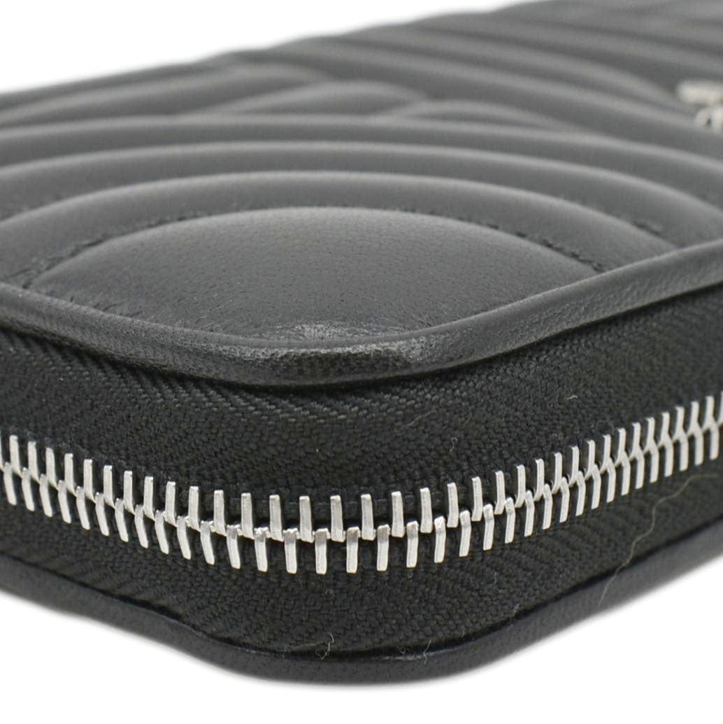 PRADA Diagramme Zip Leather Wallet Black