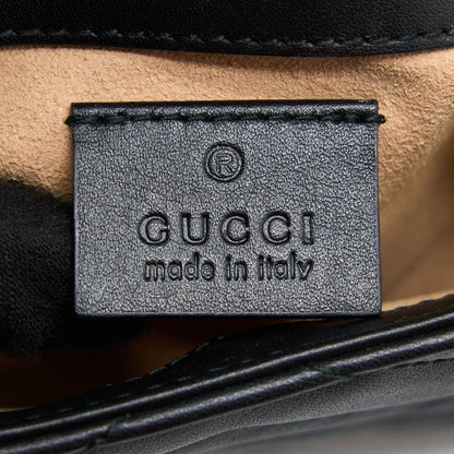 Gucci GG Marmont Super Mini Chain Bag Calfskin Black Brushed