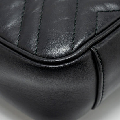 Gucci Mini GG Marmont Shoulder Bag Calfskin Black
