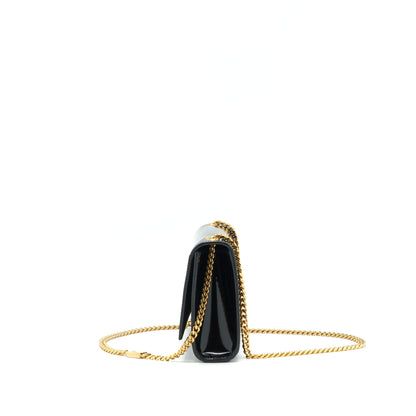 Saint Laurent Kate Flap Bag Patent Black GHW