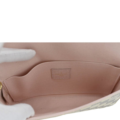 LOUIS VUITTON Felicie Pochette Damier Azur Crossbody Bag Rose Ballerine