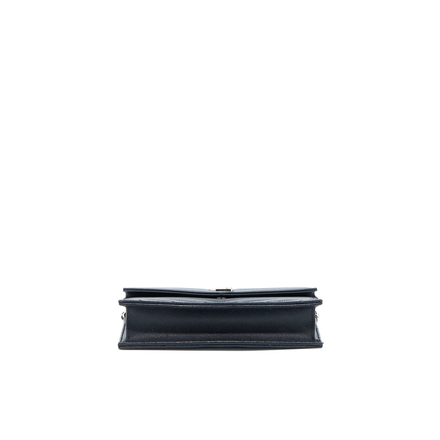 Saint Laurent/ YSL Envelope Wallet On Chain Grain Calfskin Black SHW