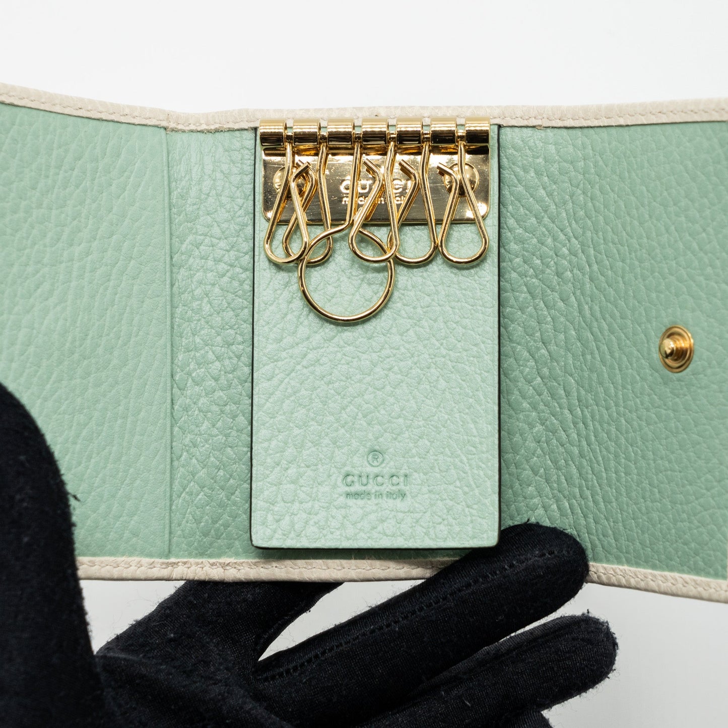 Gucci Ophidia Key Case Calfskin White