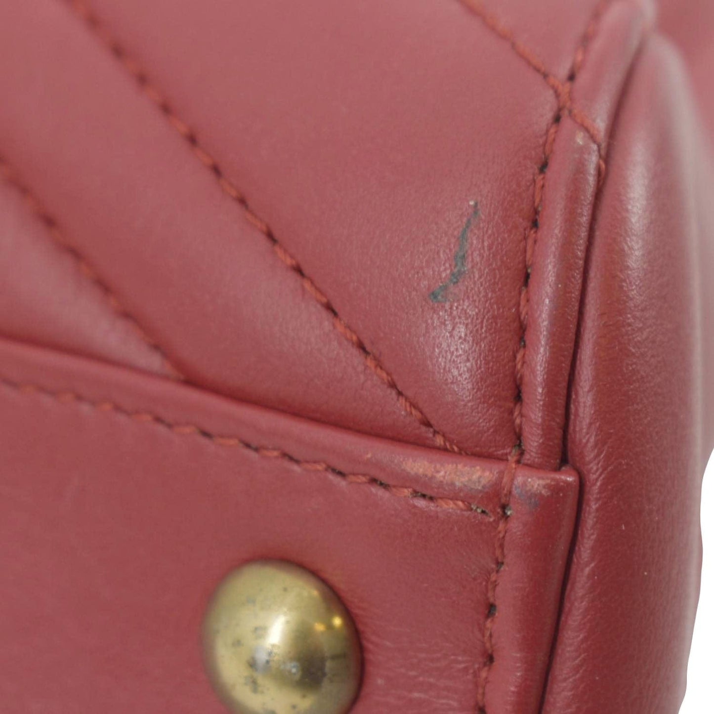 GUCCI GG Marmont Medium Matelasse Leather Top Handle Shoulder Bag Red 443505