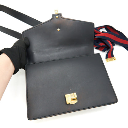 GUCCI SYLVIA SMALL LEATHER BAG BLACK