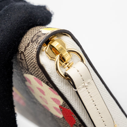 Gucci zipper wallet GG supreme canvas with print multicolor L